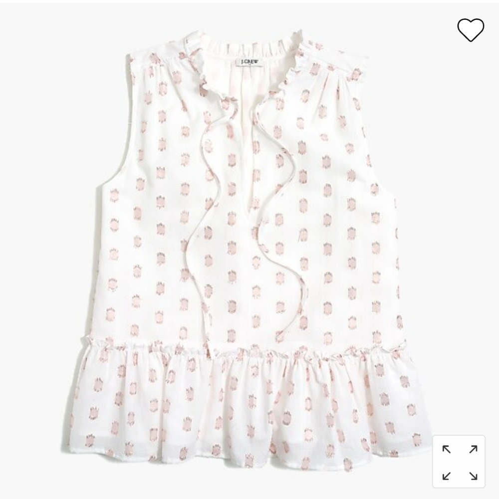 J Crew Sleeveless Polka Dot Blouse